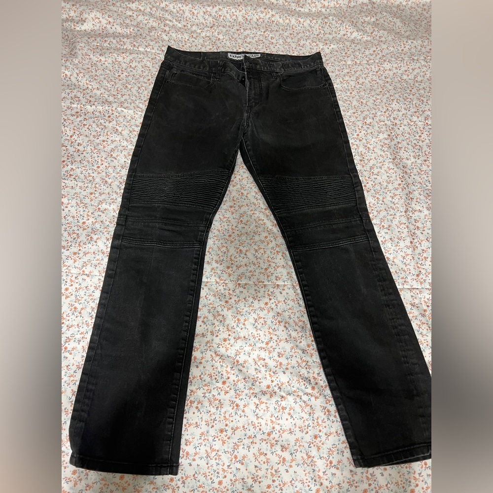 MENS EXPRESS FADED BLACK ROCCO SLIM FIT SKINNY LEG 34x30**PROFESSIONALLY HEMMED